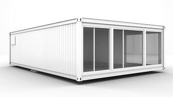 Mobile office buildings or container site office for construction site. Shipping container. Portable house and office cabins, illustration photo
