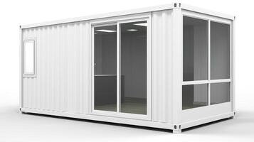 Mobile office buildings or container site office for construction site. Shipping container. Portable house and office cabins, illustration photo