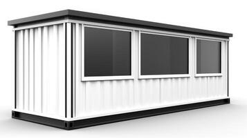 Mobile office buildings or container site office for construction site. Shipping container. Portable house and office cabins, illustration photo