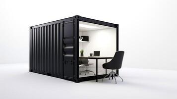 Mobile office buildings or container site office for construction site. Shipping container. Portable house and office cabins, illustration photo