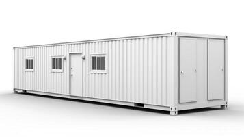 Mobile office buildings or container site office for construction site. Shipping container. Portable house and office cabins, illustration photo