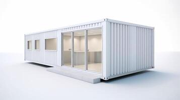 Mobile office buildings or container site office for construction site. Shipping container. Portable house and office cabins, illustration photo