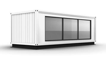 Mobile office buildings or container site office for construction site. Shipping container. Portable house and office cabins, illustration photo