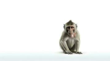 Photo of a Baboon on white background. Generative AI