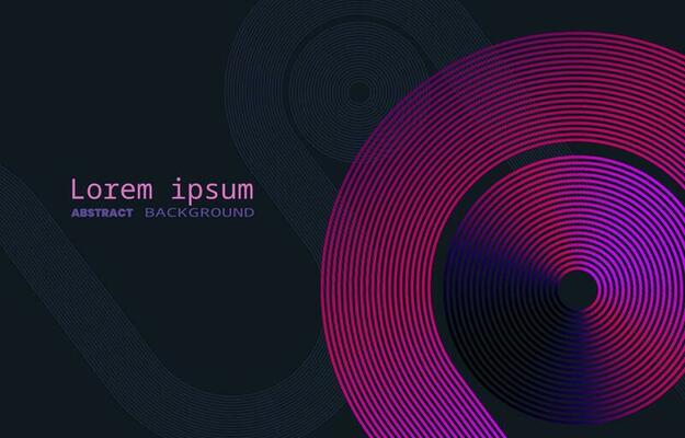 Abstract color horizontal banner background with circle lines