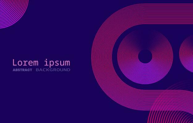 Abstract color horizontal banner background with circle lines