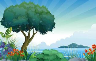 illustration of beautiful tropical island background vector
