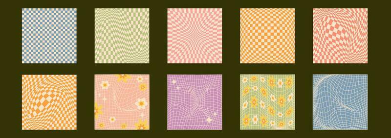 Retro Wavy Swirl Seamless Pattern Pack