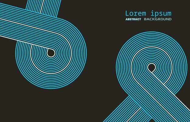 Abstract blue color horizontal banner background with circle lines