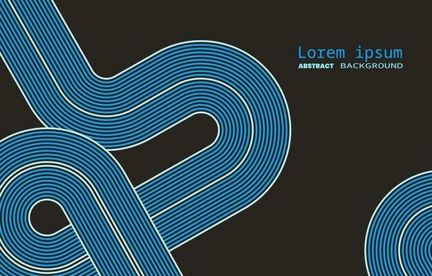 Abstract blue color horizontal banner background with circle lines