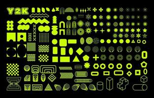 Retro futuristic y2k graphic elements vector