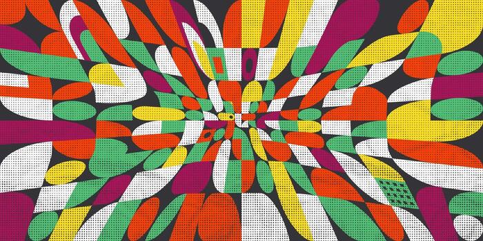 Brutalism simple geometric pattern background vector