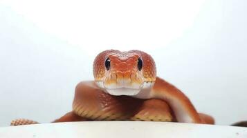 Photo of a corn snake on white background. Generative AI