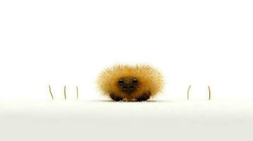 Photo of a Bear caterpillar on white background. Generative AI