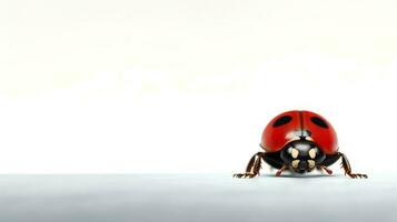 Photo of a ladybug on white background. Generative AI