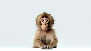 Photo of a Baboon on white background. Generative AI