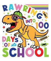 rawr into 100 days of school vector