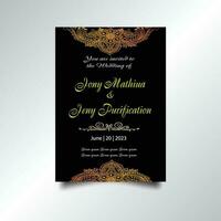 Luxury vintage golden vector invitation card template