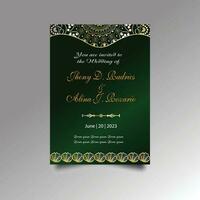 Luxury wedding invitation card design set. Luxury vintage golden vector invitation card template