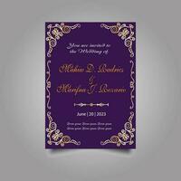 Luxury wedding invitation card design set. Luxury vintage golden vector invitation card template