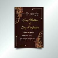 Luxury vintage golden vector invitation card template