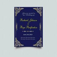 Luxury vintage golden vector invitation card template