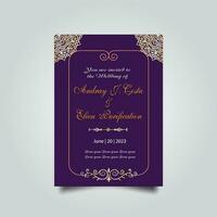 Luxury wedding invitation card design set. Luxury vintage golden vector invitation card template