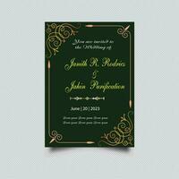 Luxury vintage golden vector invitation card template