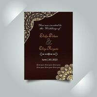 Luxury wedding invitation card design set. Luxury vintage golden vector invitation card template