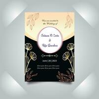 Luxury wedding invitation card design set. Luxury vintage golden vector invitation card template