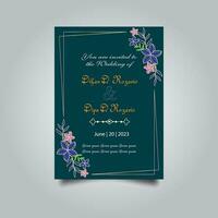 Luxury wedding invitation card design set. Luxury vintage golden vector invitation card template