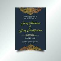 Luxury vintage golden vector invitation card template