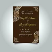 Luxury vintage golden vector invitation card template