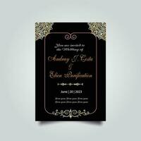 Luxury wedding invitation card design set. Luxury vintage golden vector invitation card template