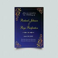 Luxury vintage golden vector invitation card template