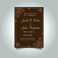 Luxury vintage golden vector invitation card template