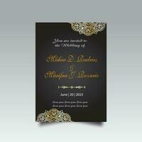 Luxury wedding invitation card design set. Luxury vintage golden vector invitation card template