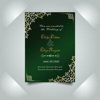 Luxury wedding invitation card design set. Luxury vintage golden vector invitation card template