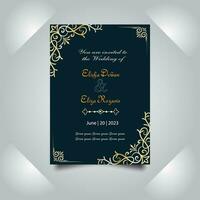 Luxury wedding invitation card design set. Luxury vintage golden vector invitation card template