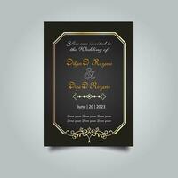 Luxury wedding invitation card design set. Luxury vintage golden vector invitation card template