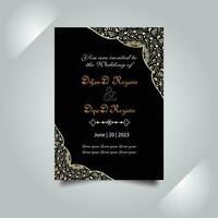 Luxury wedding invitation card design set. Luxury vintage golden vector invitation card template