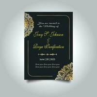 Luxury vintage golden vector invitation card template