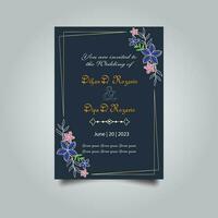 Luxury wedding invitation card design set. Luxury vintage golden vector invitation card template