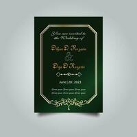 Luxury wedding invitation card design set. Luxury vintage golden vector invitation card template