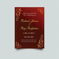 Luxury vintage golden vector invitation card template