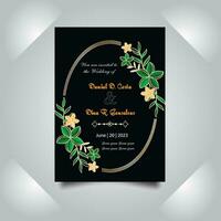 Luxury wedding invitation card design set. Luxury vintage golden vector invitation card template