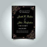 Luxury vintage golden vector invitation card template