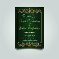 Luxury wedding invitation card design set. Luxury vintage golden vector invitation card template