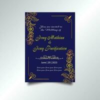 Luxury vintage golden vector invitation card template