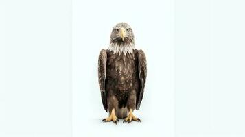 Photo of a Bald eagle on white background. Generative AI